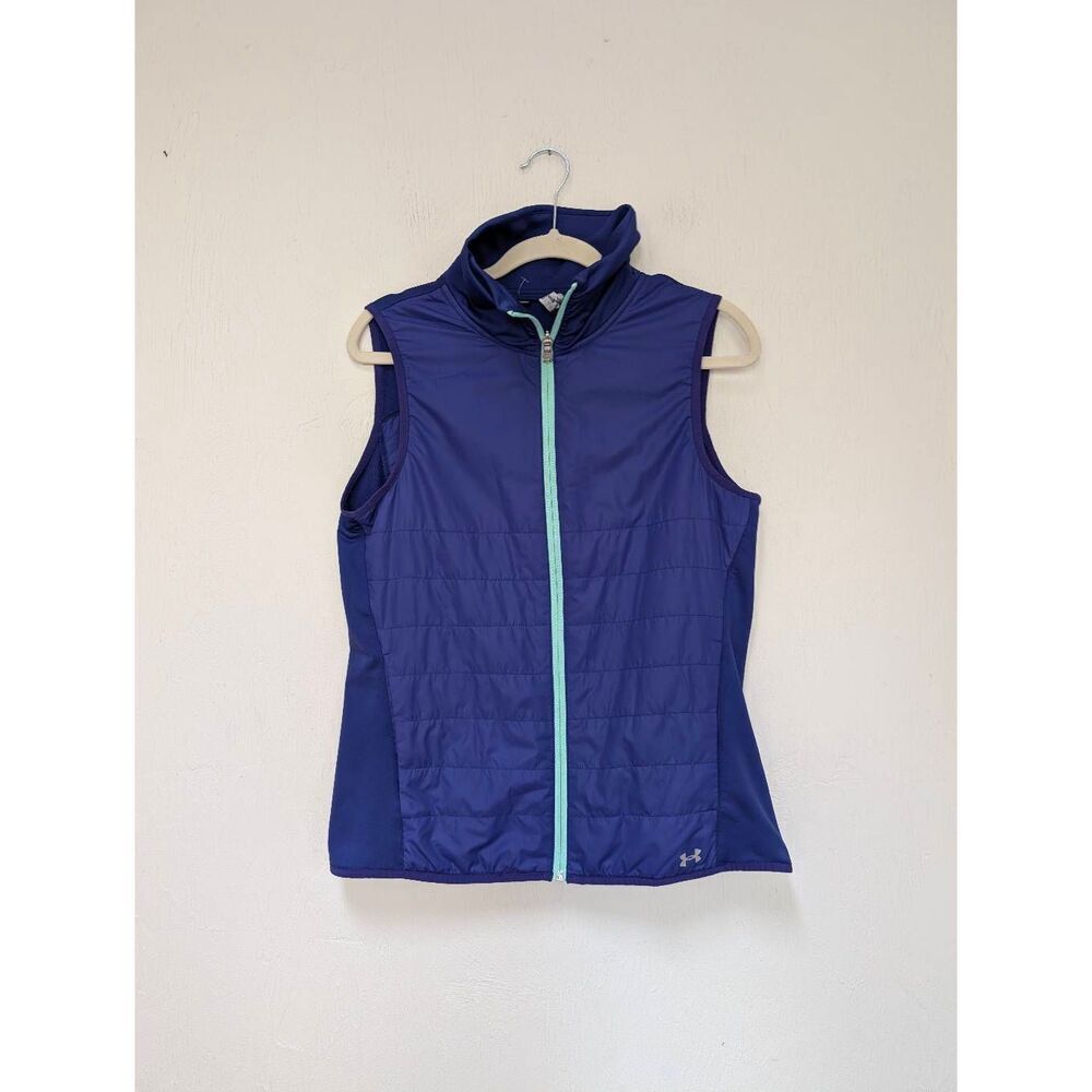 Under Armour Womens Cold Gear Fitted Full Zip Golf Vest Purple Medium